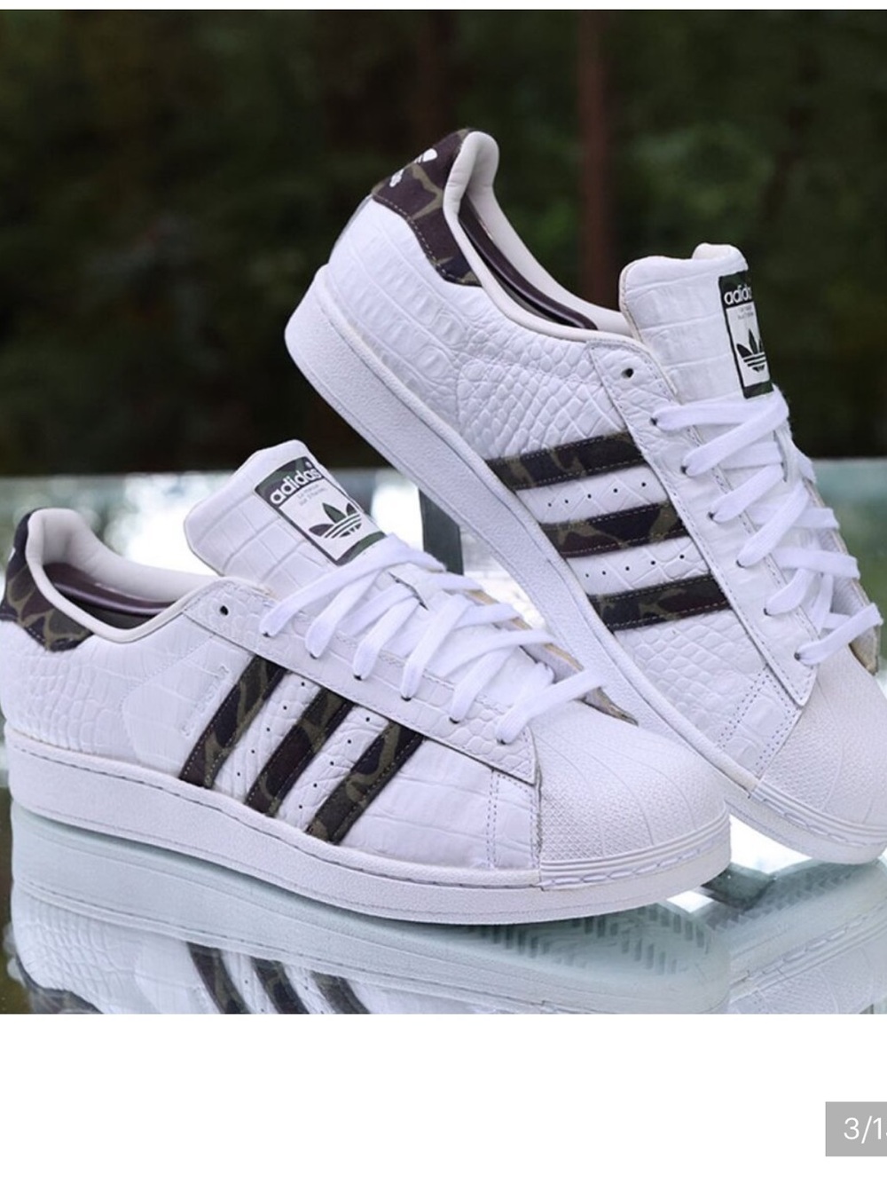 Rare adidas Superstar Croc Embossed Leather s Camo Sneakers White